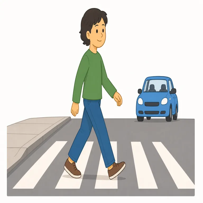 pedestrianの覚え方イラスト
