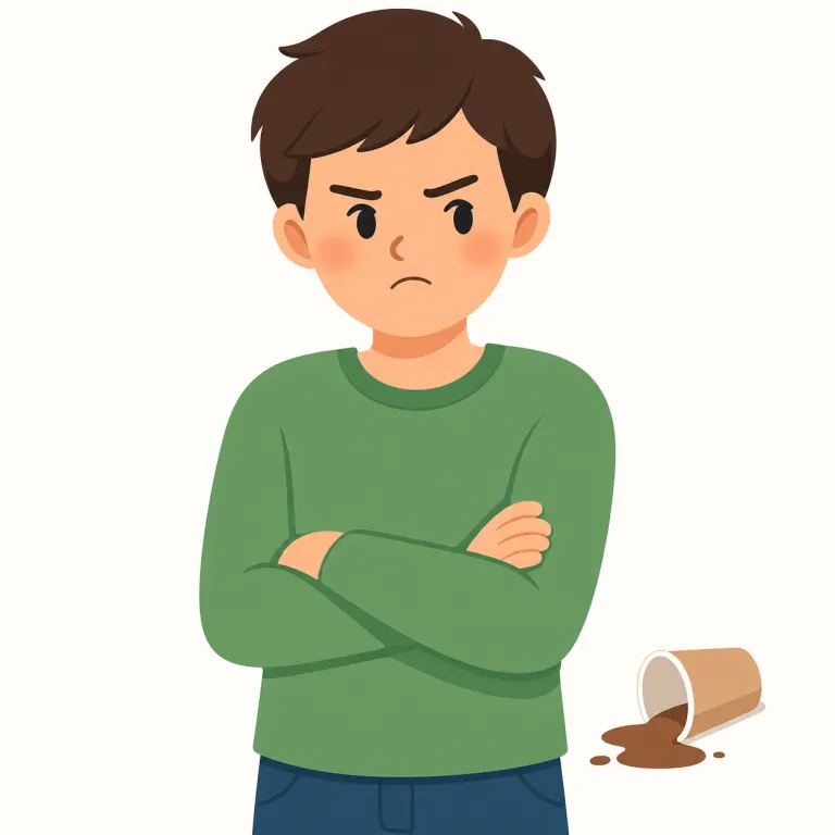 peeved（イライラした・形容詞）の覚え方イラスト — peeved は「イライラした、むっとした」という軽めの不快感を表す形容詞です