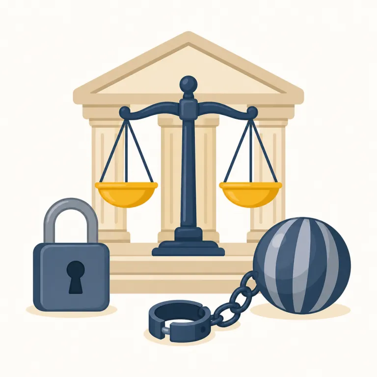 penal（刑罰の・形容詞）の覚え方イラスト — penalty を知っていれば、その形容詞版が penal と覚えると入りやすい