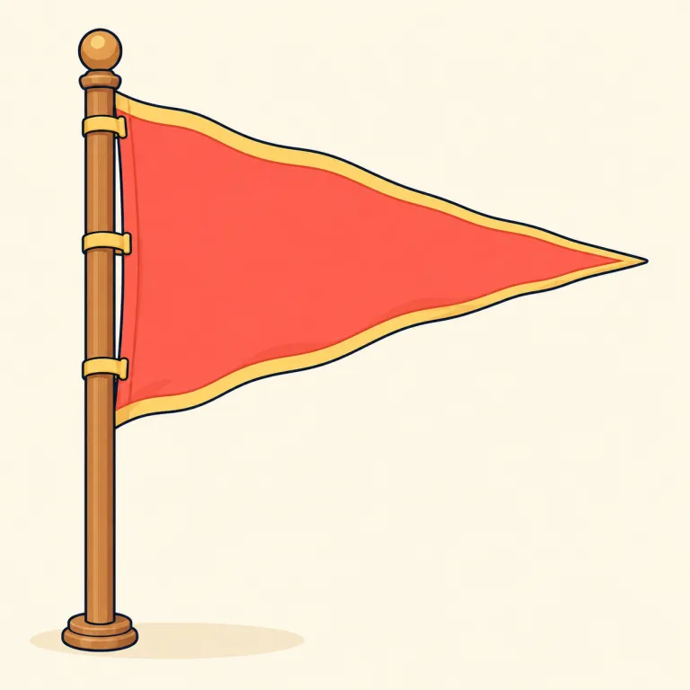 pennant（細長い旗・名詞）の覚え方イラスト — pennant は flag の一種として覚えると整理しやすい語です