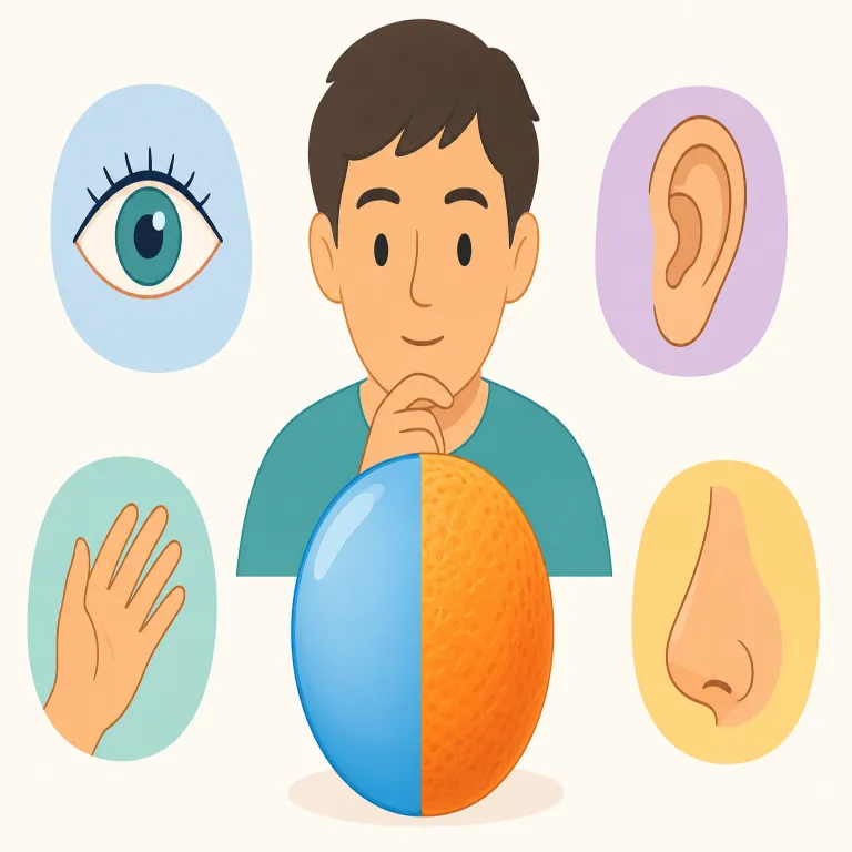 perceptual（知覚的な・形容詞）の覚え方イラスト — perceptual は perceive「知覚する」や perception「知覚」を知っていればつなげやすい語