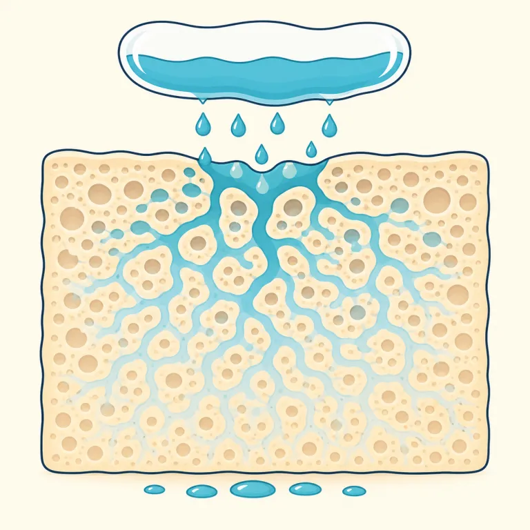 percolated（浸透した、徐々に広がった・動詞）の覚え方イラスト — percolate は「一気に広がる」ではなく、「時間をかけてじわじわ浸透する」とまとめて覚える