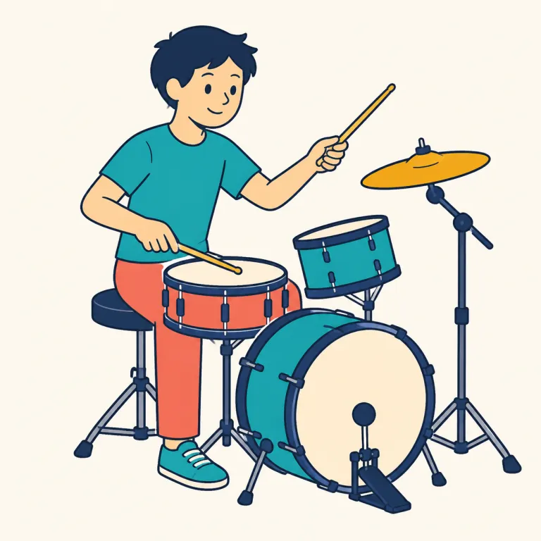 percussionist（打楽器奏者・noun）の覚え方イラスト