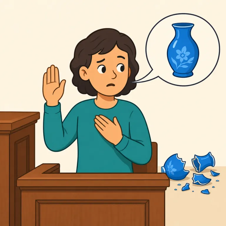 perjure（偽証する・動詞）の覚え方イラスト — perjure は名詞 perjury（偽証）とセットで覚えると定着しやすいです