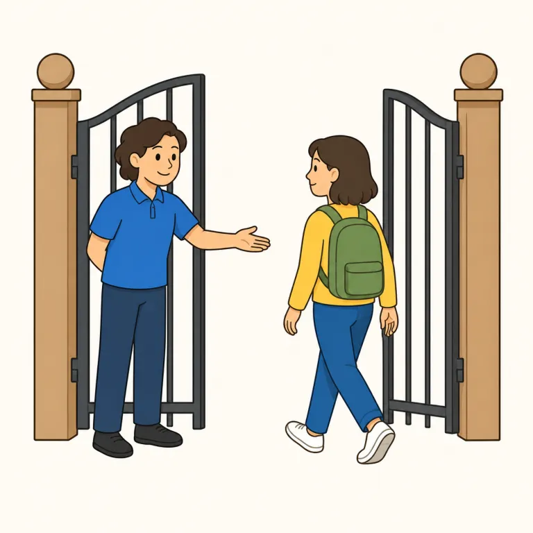 permit（許可する・動詞）の覚え方イラスト — permit は「許可の門を通す」動詞として覚えると、単なる yes より公式な響きがつかめます