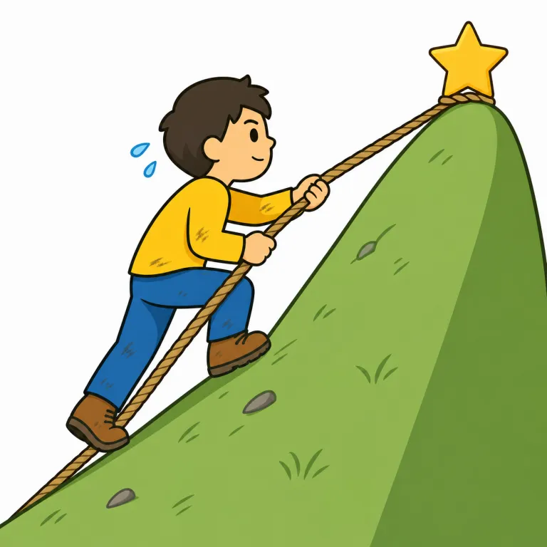 persistent（粘り強い・adjective）の覚え方イラスト