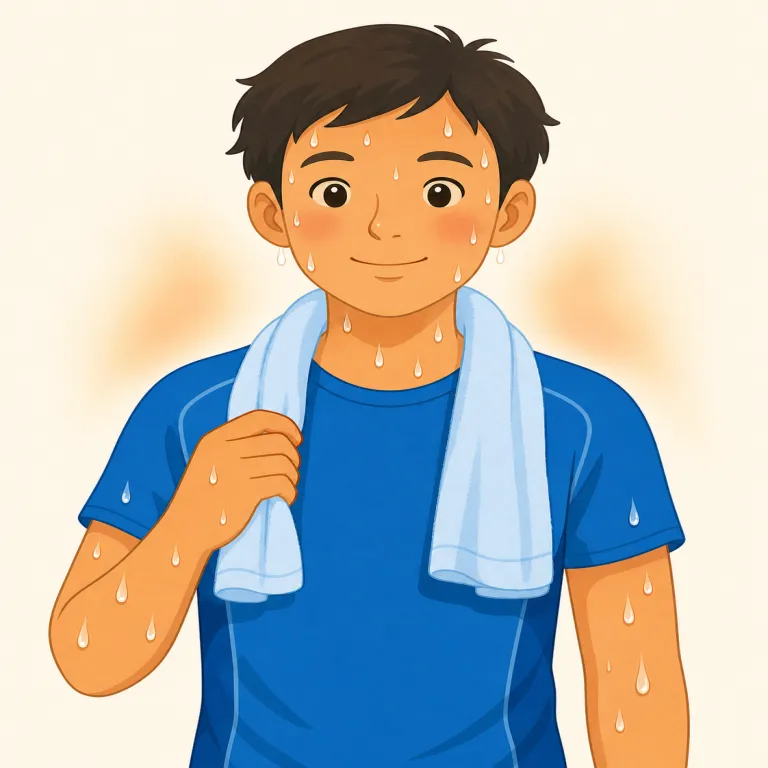 perspiration（汗・名詞）の覚え方イラスト — まず sweat を基準に置くと覚えやすい