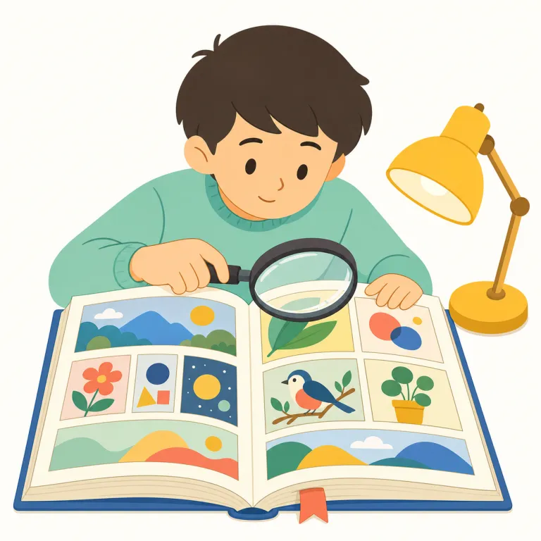peruse（熟読する・動詞）の覚え方イラスト — peruse は read より一段かたい語で、「読む」ではなく「腰を据えて丁寧に読む」と置くと残りやすい