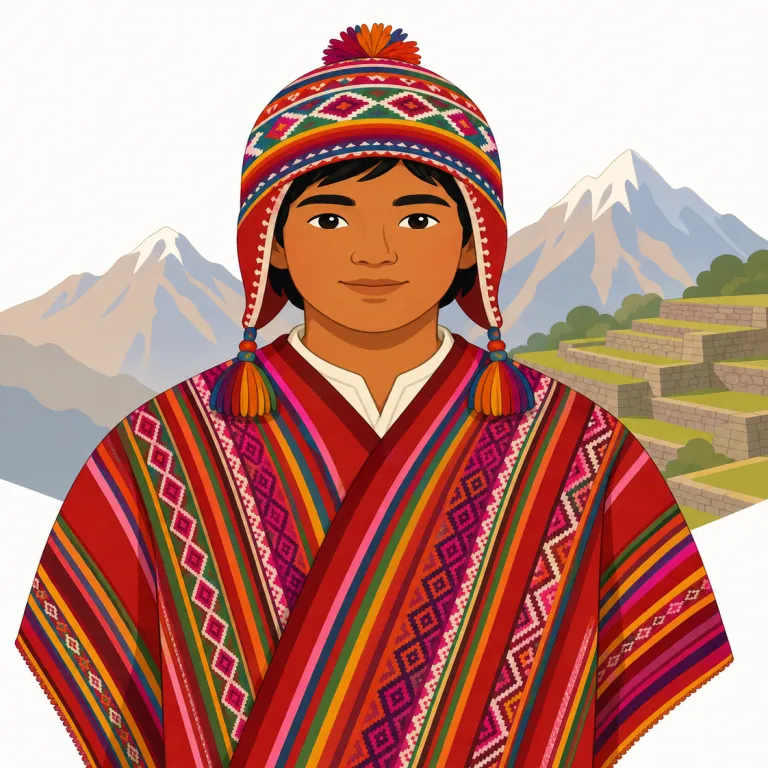 peruvian（ペルー人・noun）の覚え方イラスト