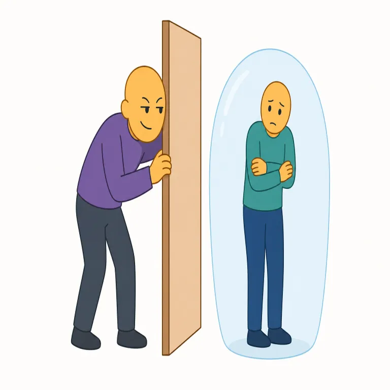 pervert（変質者・名詞）の覚え方イラスト — まず動詞 pervert「ゆがめる・堕落させる」を先に覚えると、名詞 pervert は『性的・道徳的にゆがんだ人』と自然につながる