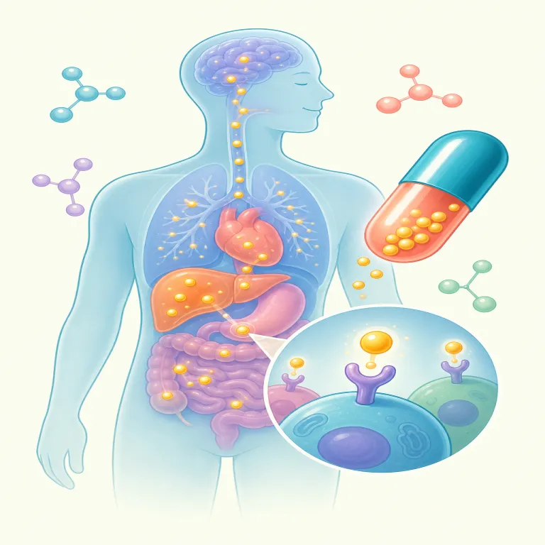pharmacologic（薬理学的・形容詞）の覚え方イラスト — pharmacy（薬局）や pharmaceutical（製薬の）を知っていれば、pharm- が「薬」まわりの語だと見抜ける