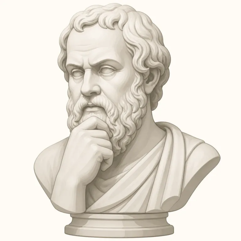 philosophy（哲学・名詞）の覚え方イラスト — このエントリの philosophy は、日常的な「考え方」ではなく、学問分野としての「哲学」を表す意味として覚えます