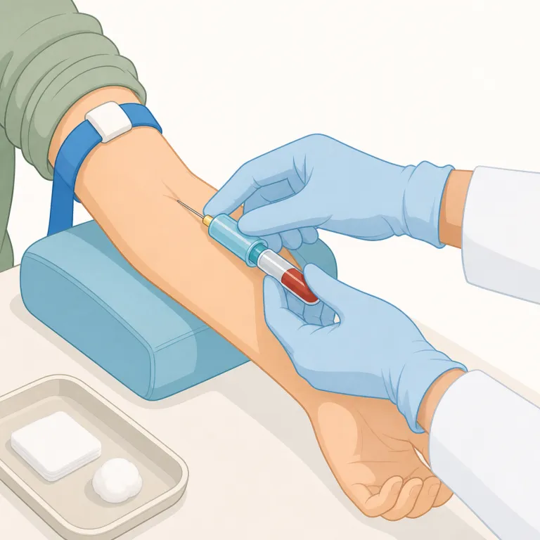 phlebotomy（採血・名詞）の覚え方イラスト — phlebotomy は簡単な言い方なら blood draw に近い、医療寄りの硬い名詞です