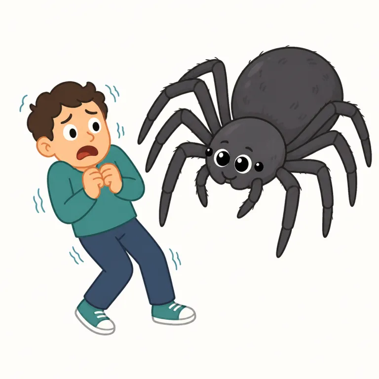phobia（恐怖症・名詞）の覚え方イラスト — phobia は、特定の対象や状況への強い恐怖症を表す名詞です