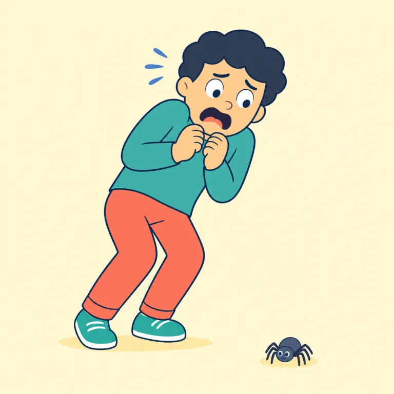 phobic（恐怖症の・形容詞）の覚え方イラスト — まず名詞の phobia「恐怖症」を知っていれば、-ic が付いた phobic は「恐怖症的な・強く怖がる状態の」と連想しやすいです