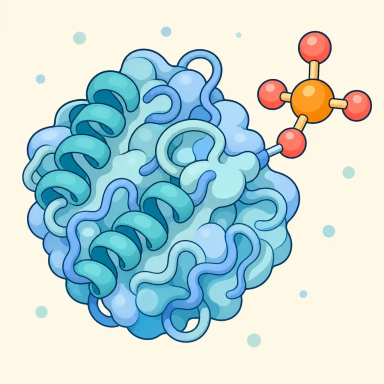 phosphorylated（リン酸化された・形容詞）の覚え方イラスト — phosphorylated は phosphate（リン酸）, phosphorylate（リン酸化する）, phosphorylation（リン酸化）をまと…