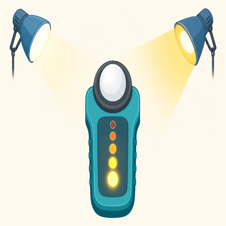 photometric（測光の・形容詞）の覚え方イラスト — photo- は photograph でも見かける「光」、metr- は meter / metric の「測る」