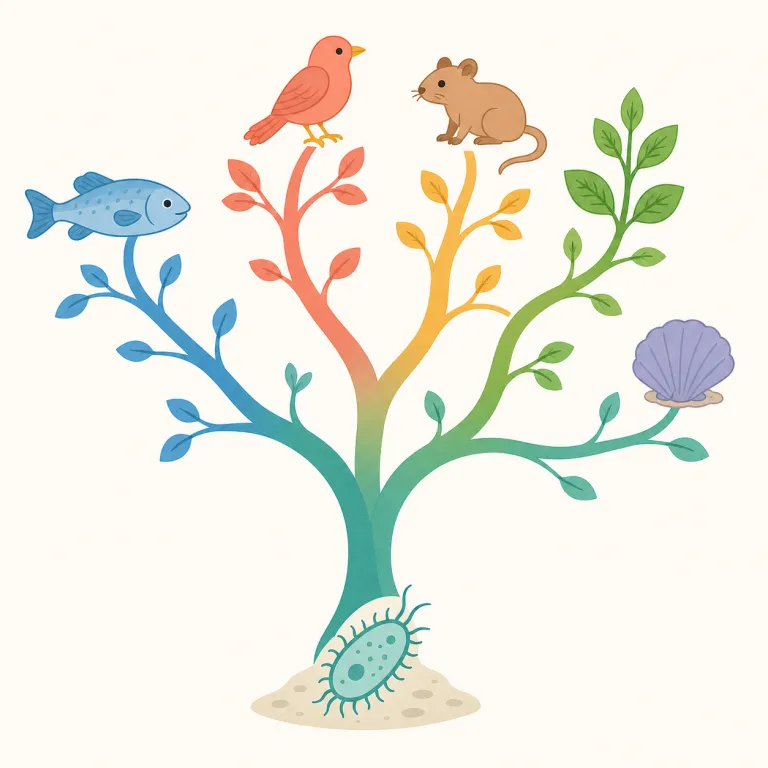 phylogenetic（系統発生的な・形容詞）の覚え方イラスト — まず genetic が見えるので「遺伝子・遺伝に関する話だな」とつかむ
