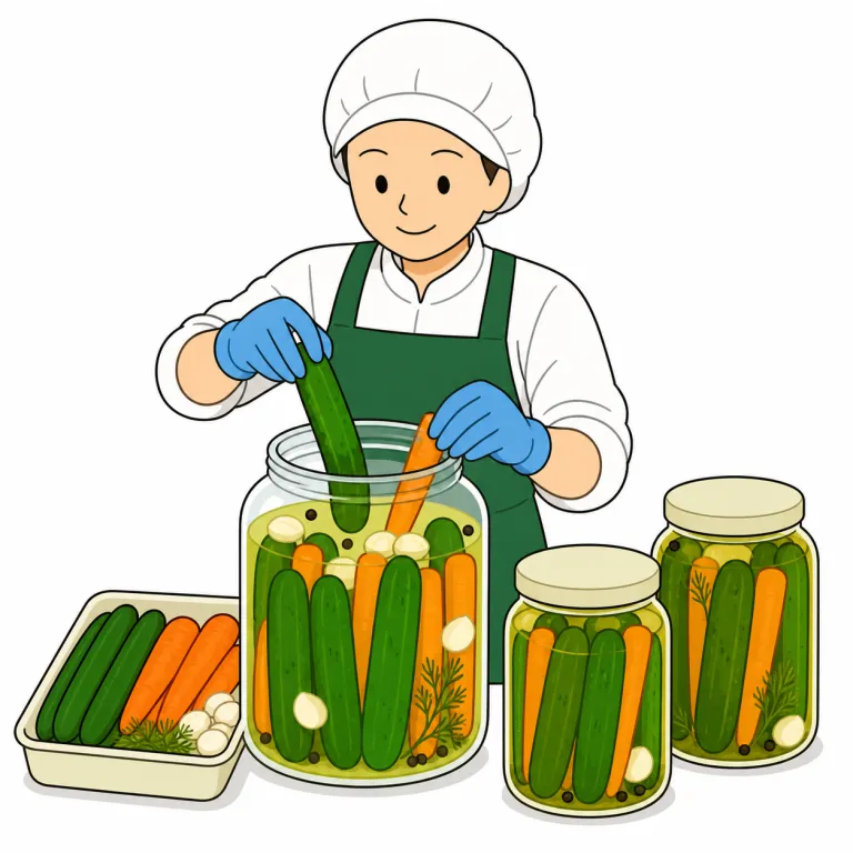 pickler（漬物業者・noun）の覚え方イラスト