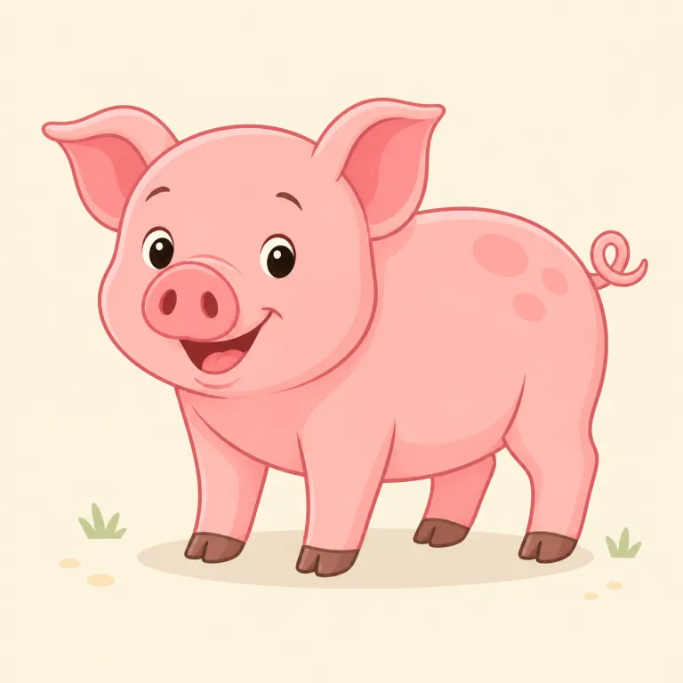 pig（豚・名詞）の覚え方イラスト — pig はまず「動物そのもの」、食べる肉は pork と切り分けると定着しやすいです