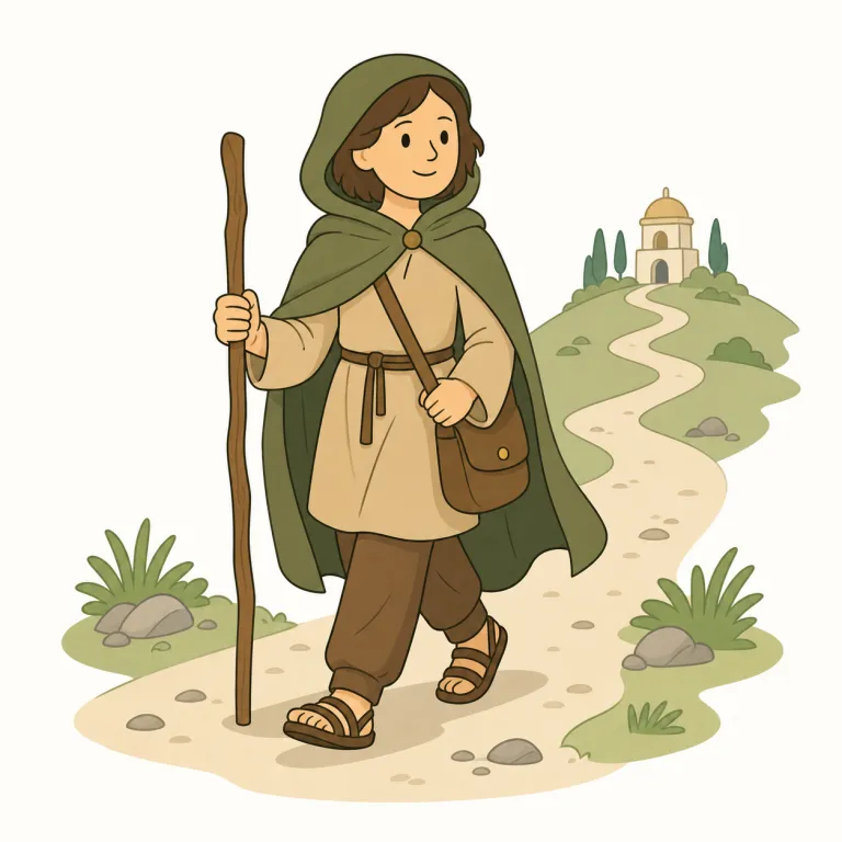 pilgrim（巡礼者・名詞）の覚え方イラスト — pilgrim は pilgrimage（巡礼）とセットで覚えると強い語