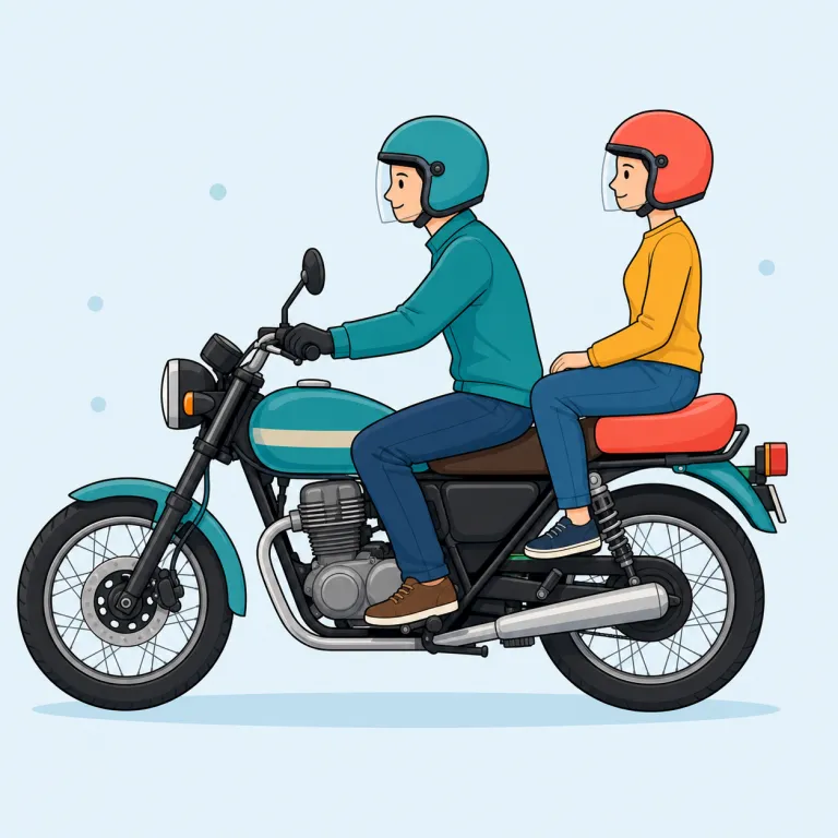 pillion（後部座席・名詞）の覚え方イラスト — pillion は単独で覚えるより、バイクの場面ごと覚えると強い語です