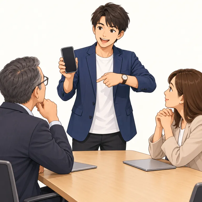 pitching（売り込み・noun）の覚え方イラスト