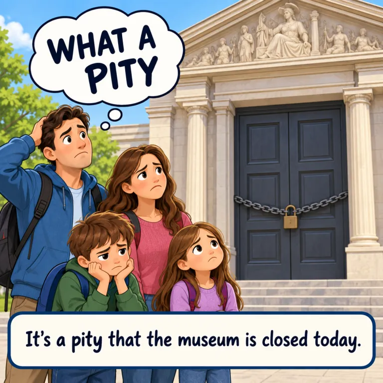 pity（残念なこと・noun）の覚え方イラスト