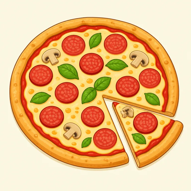 pizza（ピザ・名詞）の覚え方イラスト