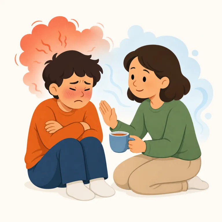 placate（なだめる・動詞）の覚え方イラスト — placate は、知っている語からつなげると覚えやすいです