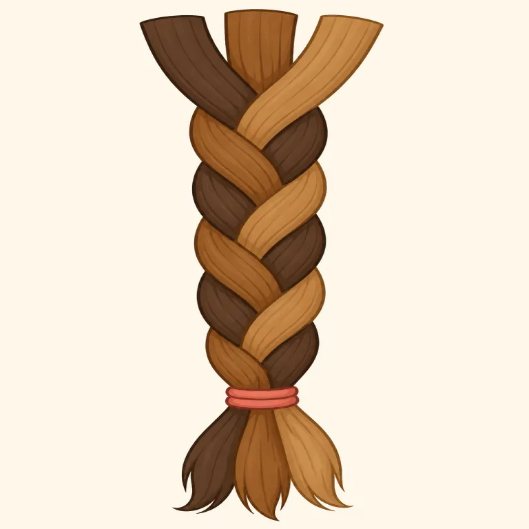 plait（三つ編み、編み込み・名詞）の覚え方イラスト — plait は braid を知っていると覚えやすく、意味はほぼ「編み込み・三つ編み」