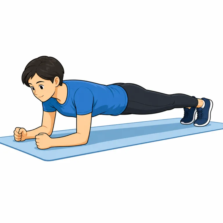 plank（プランク姿勢・noun）の覚え方イラスト