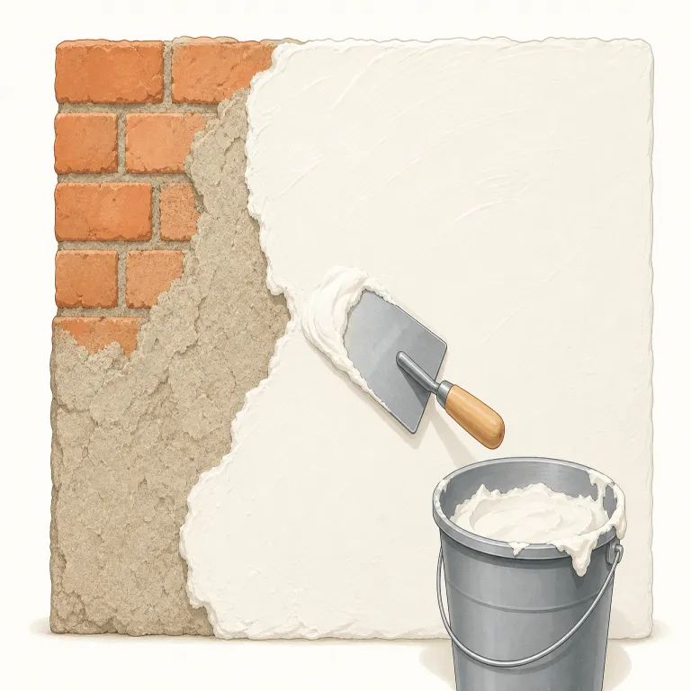 plaster（しっくい・noun）の覚え方イラスト