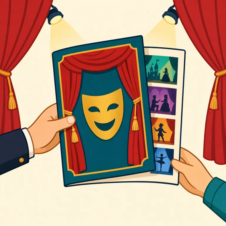 playbill（劇場プログラム・名詞）の覚え方イラスト — play + bill で考えると覚えやすいです