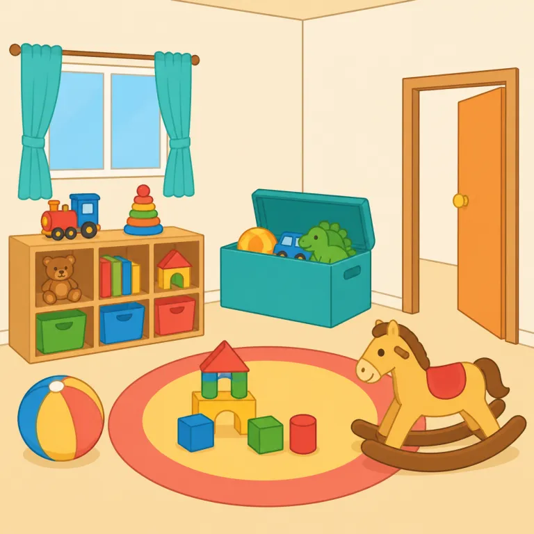 playroom（プレイルーム・noun）の覚え方イラスト
