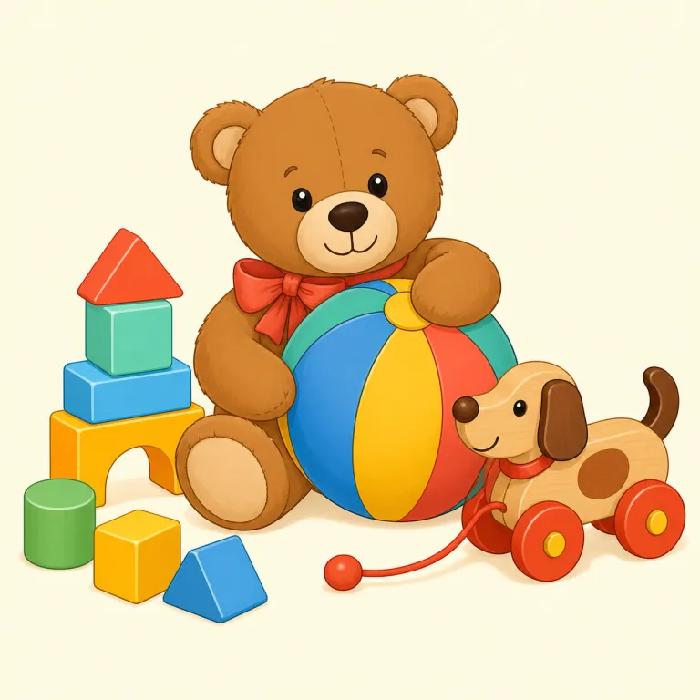 plaything（おもちゃ、遊び道具・名詞）の覚え方イラスト — play＋thing で「遊ぶための物」とそのまま取ると覚えやすい語です