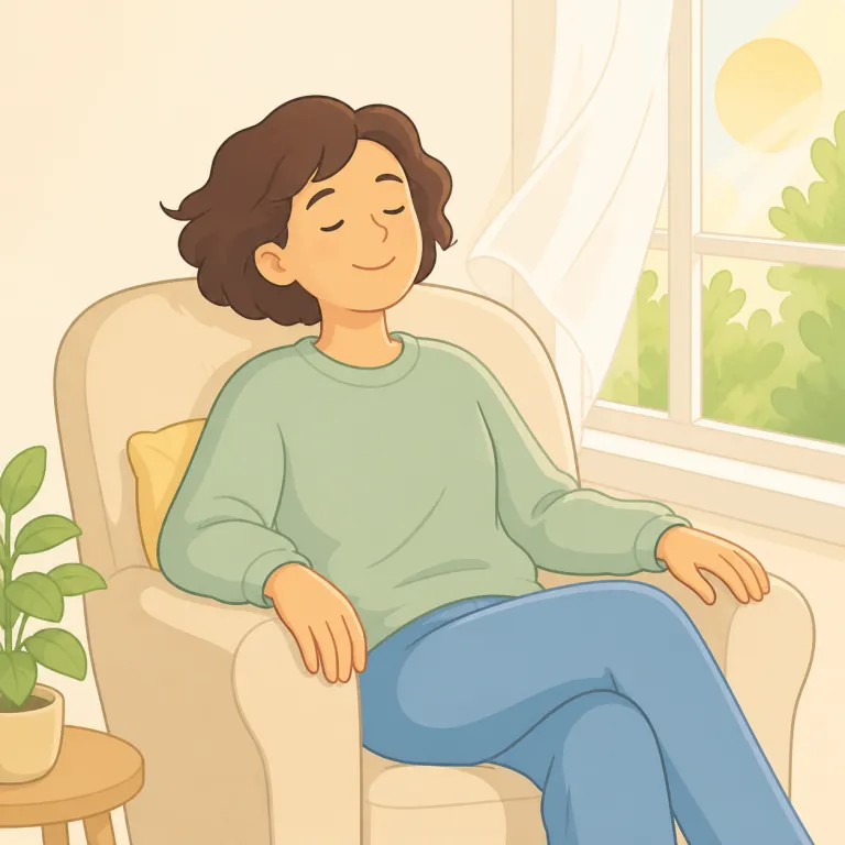 pleasant（快適な、心地よい・形容詞）の覚え方イラスト — このエントリでは pleasant を「楽しい」ではなく、「快適な、心地よい」という感覚寄りの意味で覚える