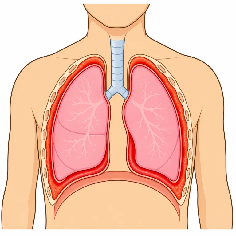 pleurisy（胸膜炎・noun）の覚え方イラスト