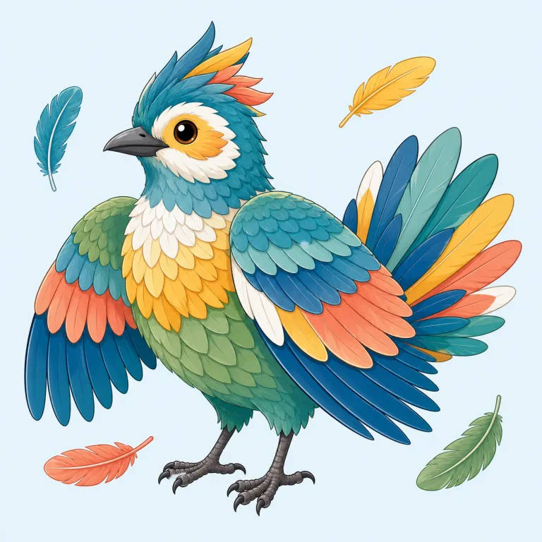plumage（鳥の羽・名詞）の覚え方イラスト