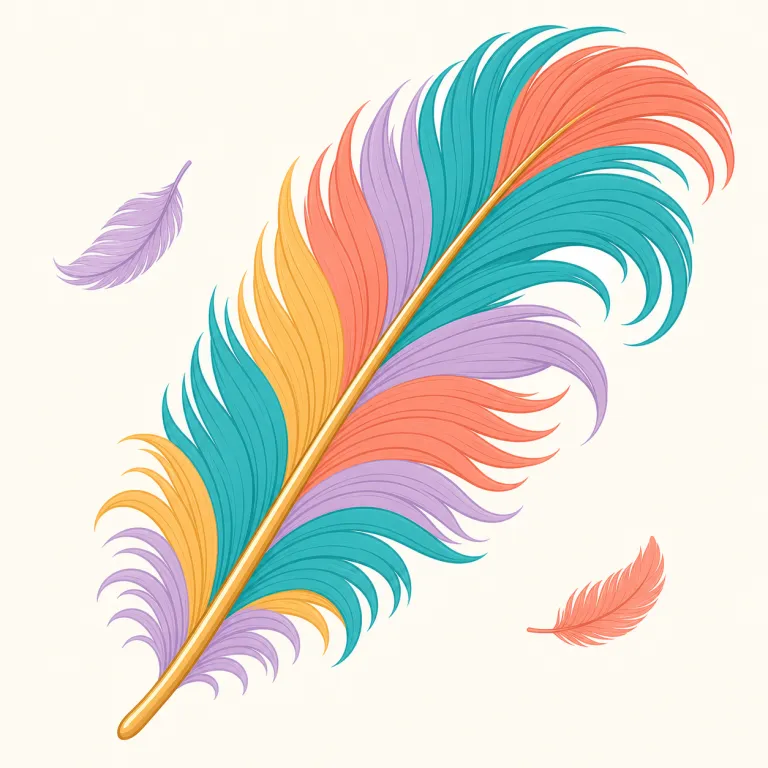 plume（羽飾り、（鳥の）大きな羽・名詞）の覚え方イラスト — plume は feather よりも「目立つ・飾りになる大きな羽」を思い浮かべると残りやすい語