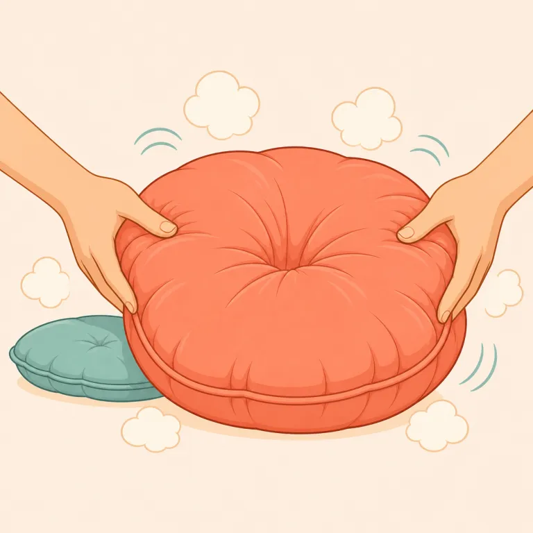 plumping（膨らませること、ふっくらさせること・名詞）の覚え方イラスト — まず基本形 plump を「ふっくらした」とセットで覚えると、plumping はその“ふっくら化”だと取りやすいです
