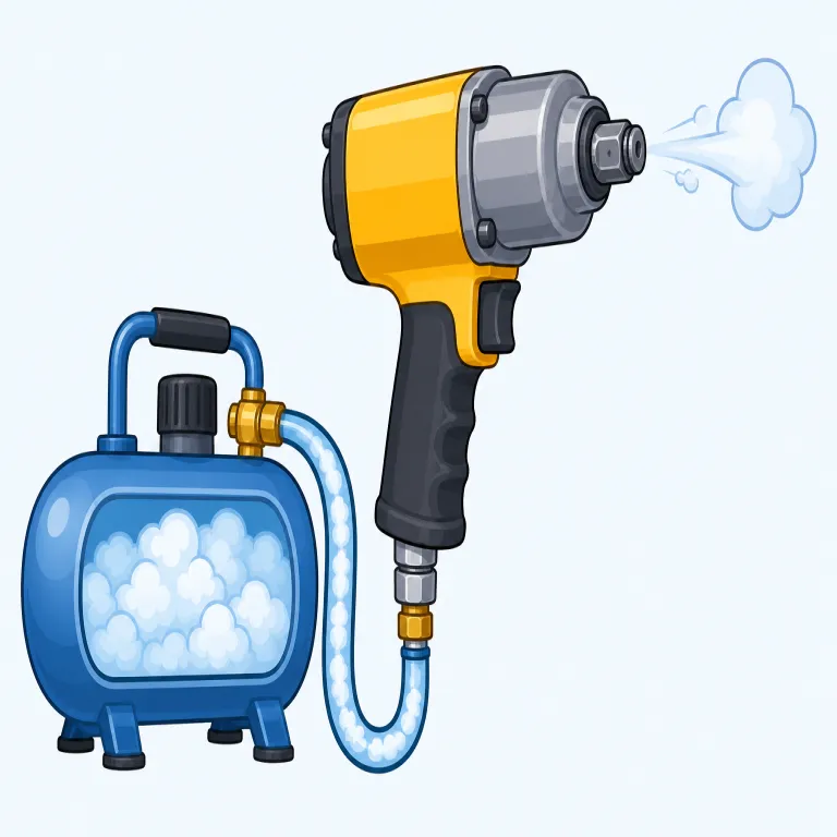 pneumatic（空気圧式・形容詞）の覚え方イラスト — 語尾の -tic は automatic, dramatic などと同じで「〜に関する形容詞」と見てよい語