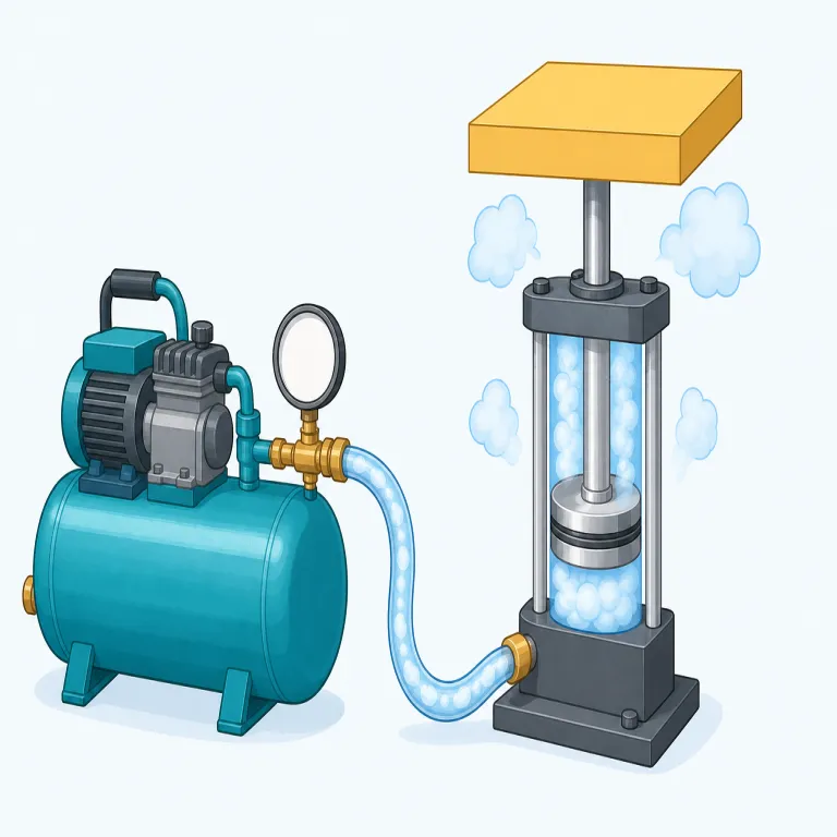 pneumatics（空気圧技術・名詞）の覚え方イラスト — まずは形を分解して覚えるとよいです
