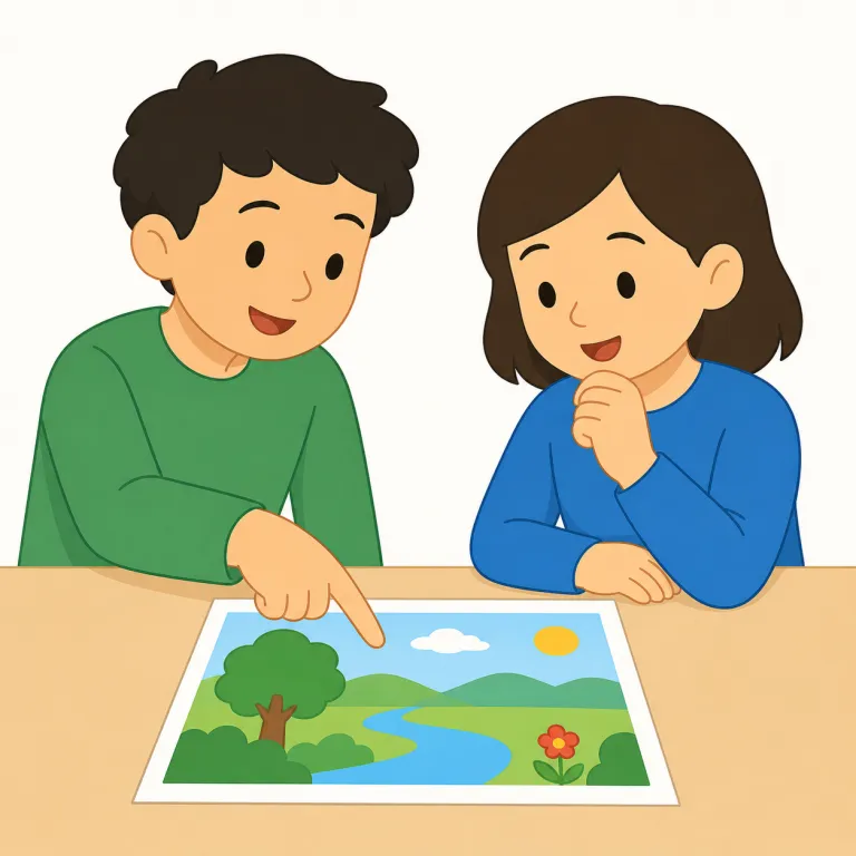 point out（指摘する・句動詞）の覚え方イラスト — point out は、指で point「指す」して相手の注意を向ける感覚から覚えるとよい