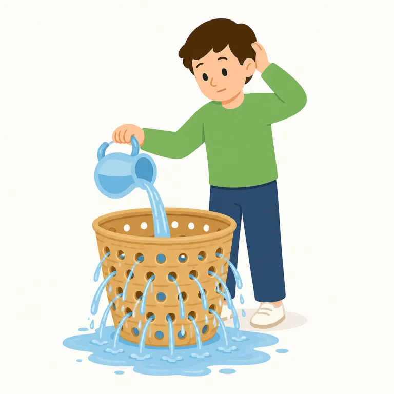 pointlessly（無意味に・副詞）の覚え方イラスト — point をまず『点』でなく『要点・目的』で覚えると、pointless は『要点がない→やっても意味がない』とつながる