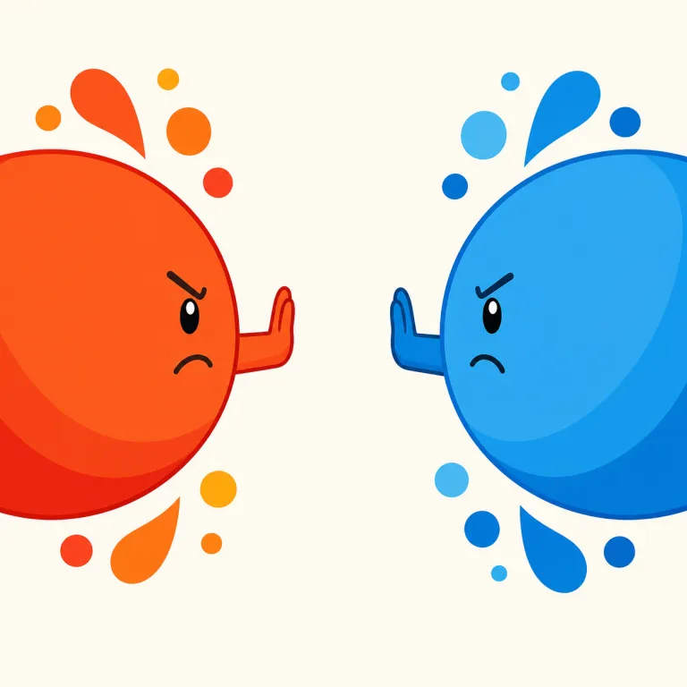 polarity（対立・noun）の覚え方イラスト