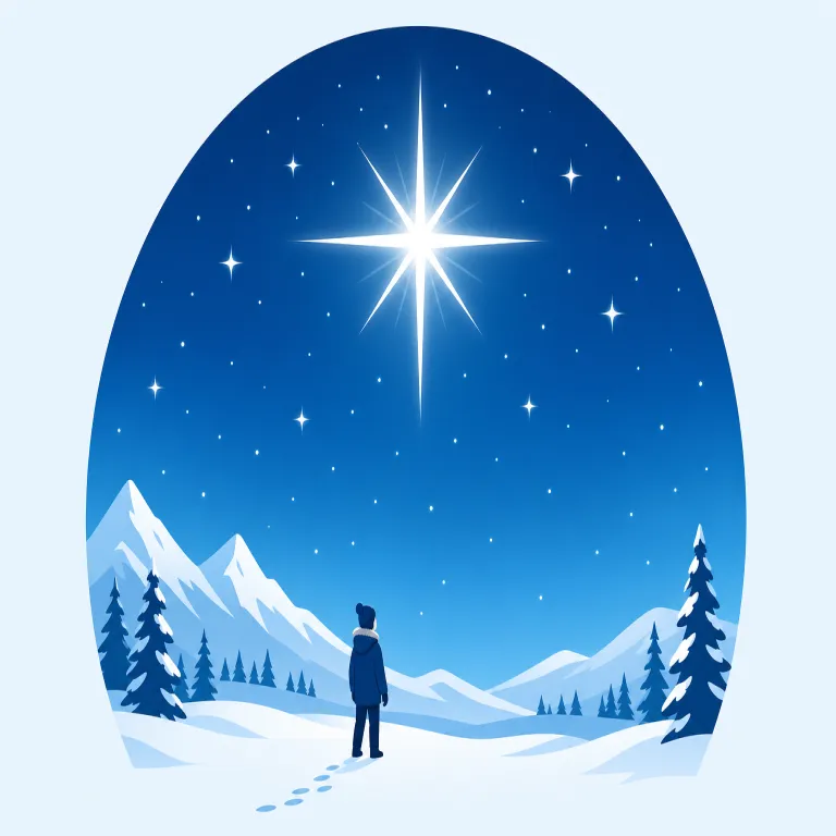 polestar（北極星・名詞）の覚え方イラスト — pole（極・中心軸）+ star と見ると覚えやすい