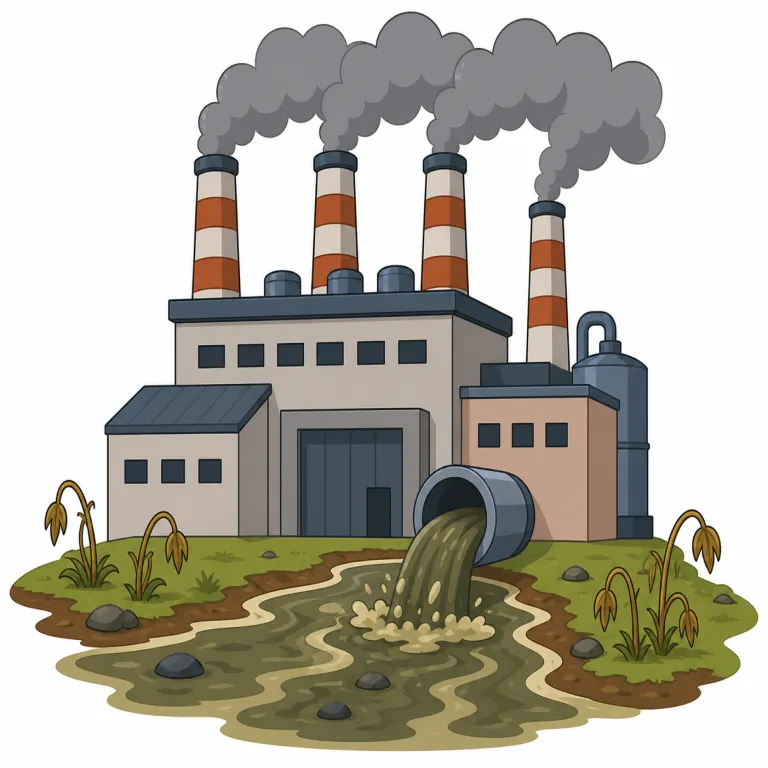 polluter（汚染者・名詞）の覚え方イラスト — polluter は pollute「汚染する」に -er が付いた語で、teacher や driver と同じく「その行為をする人・もの」を表します