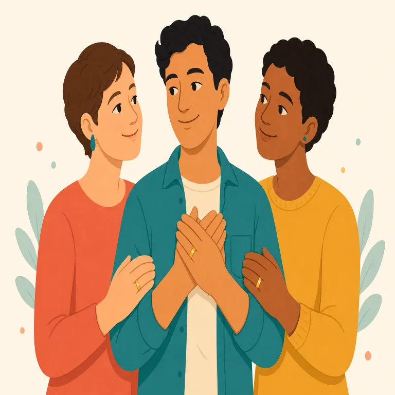 polygamous（多配偶の・形容詞）の覚え方イラスト — まず monogamous（一夫一婦の）と対で覚えると定着しやすいです
