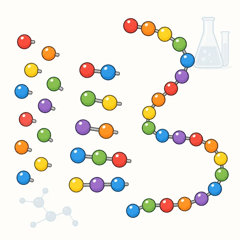 polymerization（重合・名詞）の覚え方イラスト — まず polymer を核に覚えると楽です